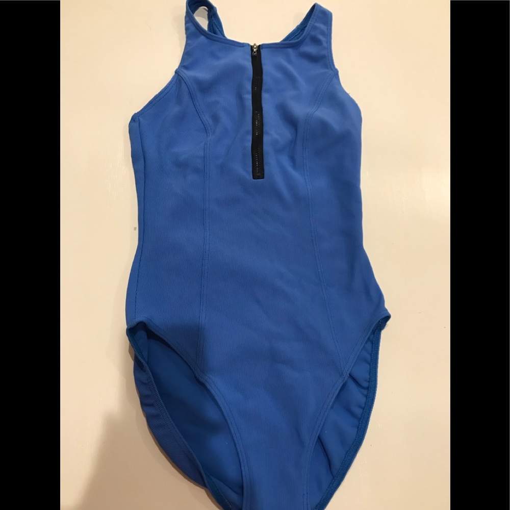 Blue scuba style one piece swim suite